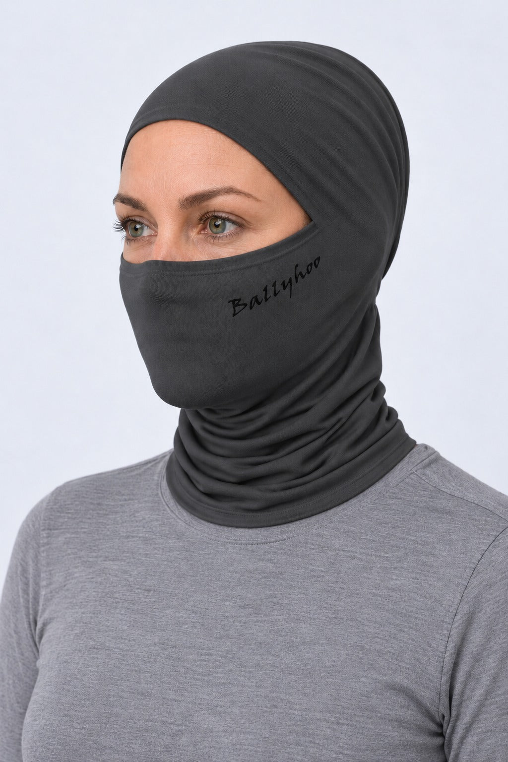 Bandana Performance Unissex – Cinza – no rosto