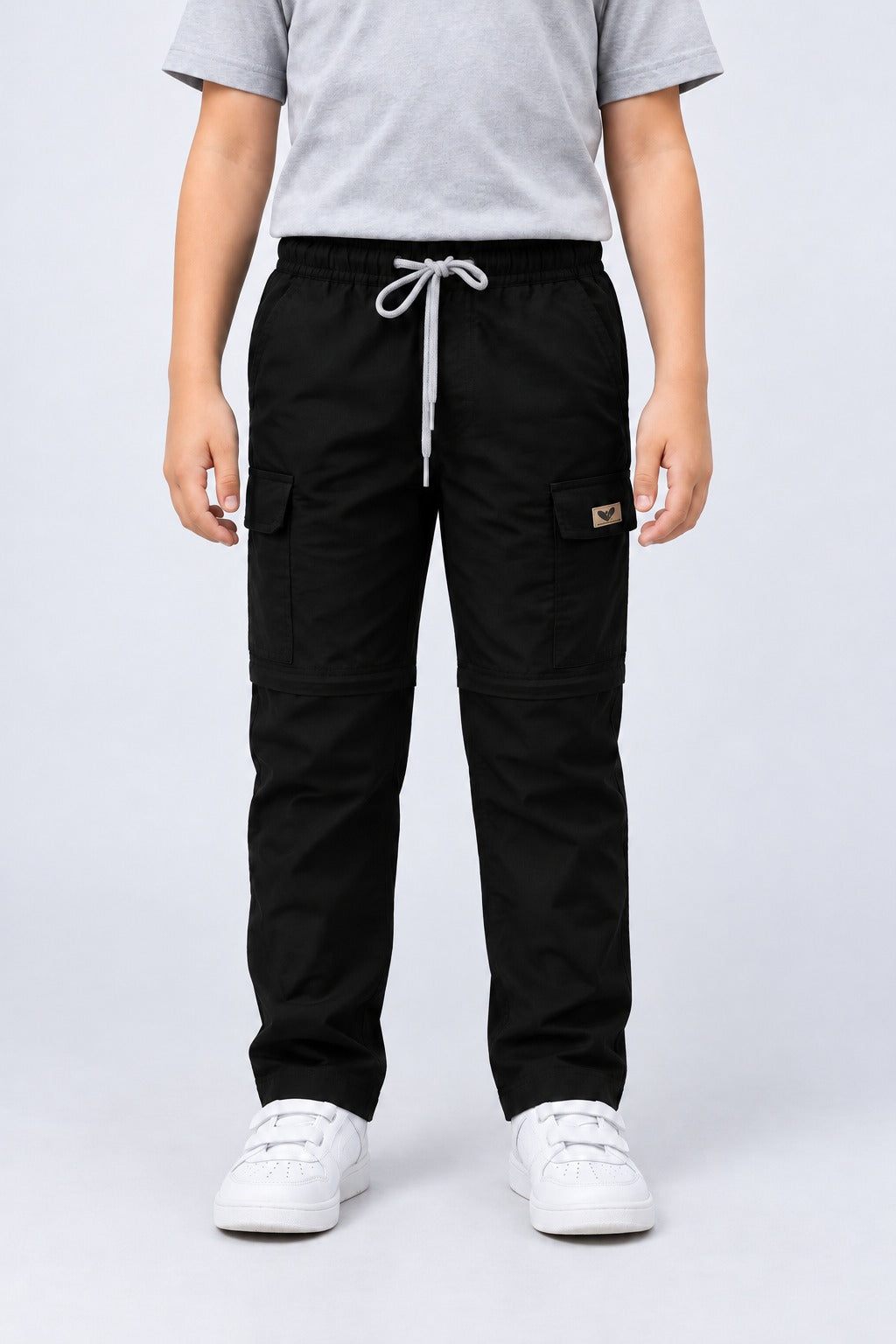 Calça Bermuda Explorer Infantil – Preto – frente