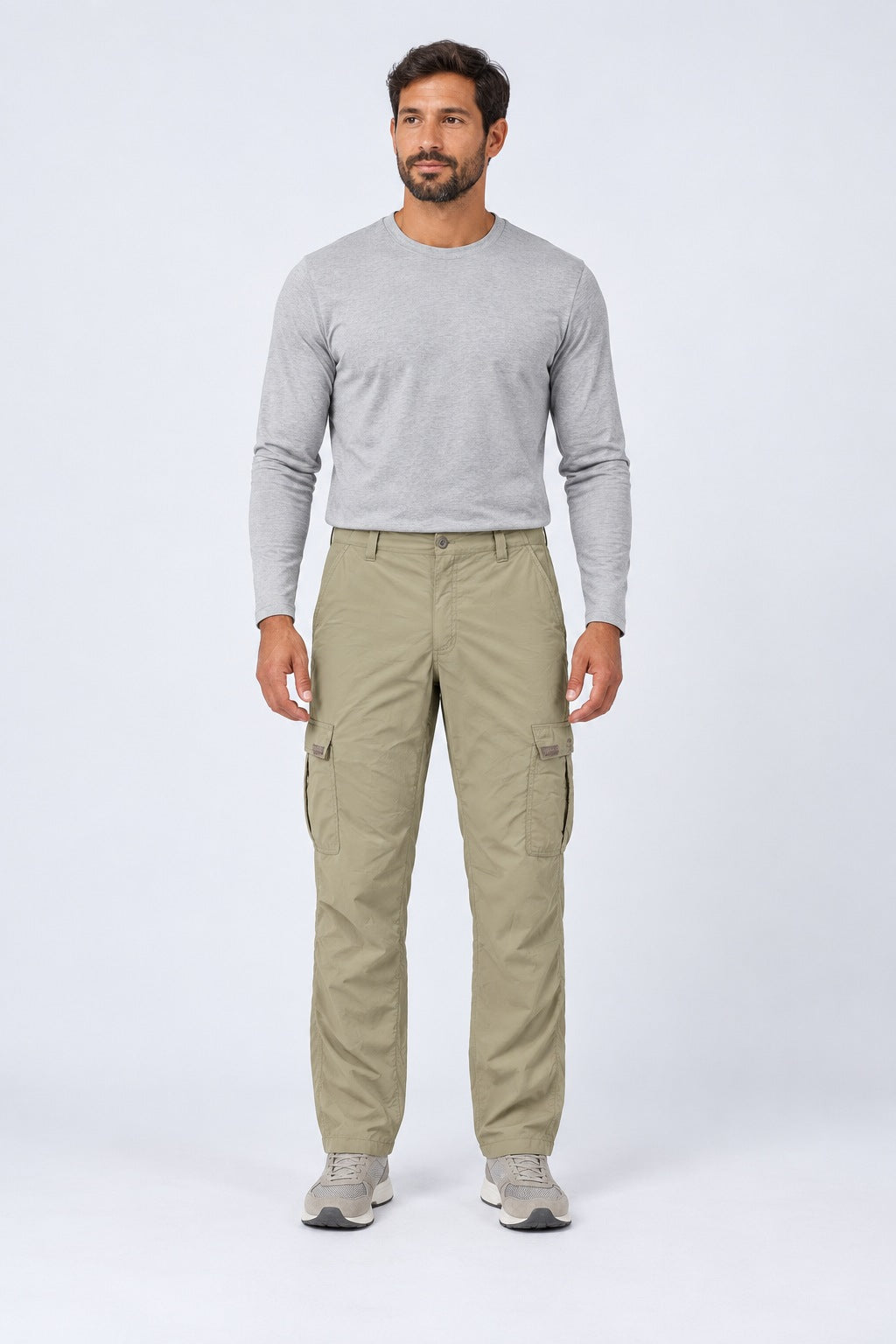 Calça Explorer Masculina com Elastano – Areia – corpo inteiro, de frente