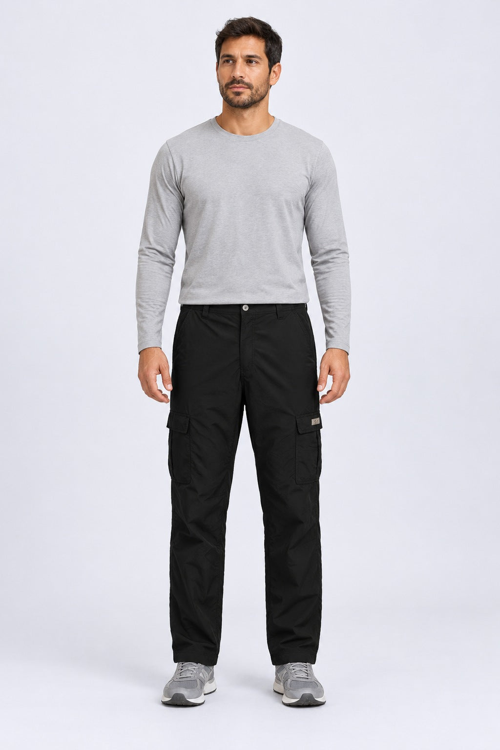 Calça Explorer Masculina com Elastano – Preto – corpo inteiro, de frente