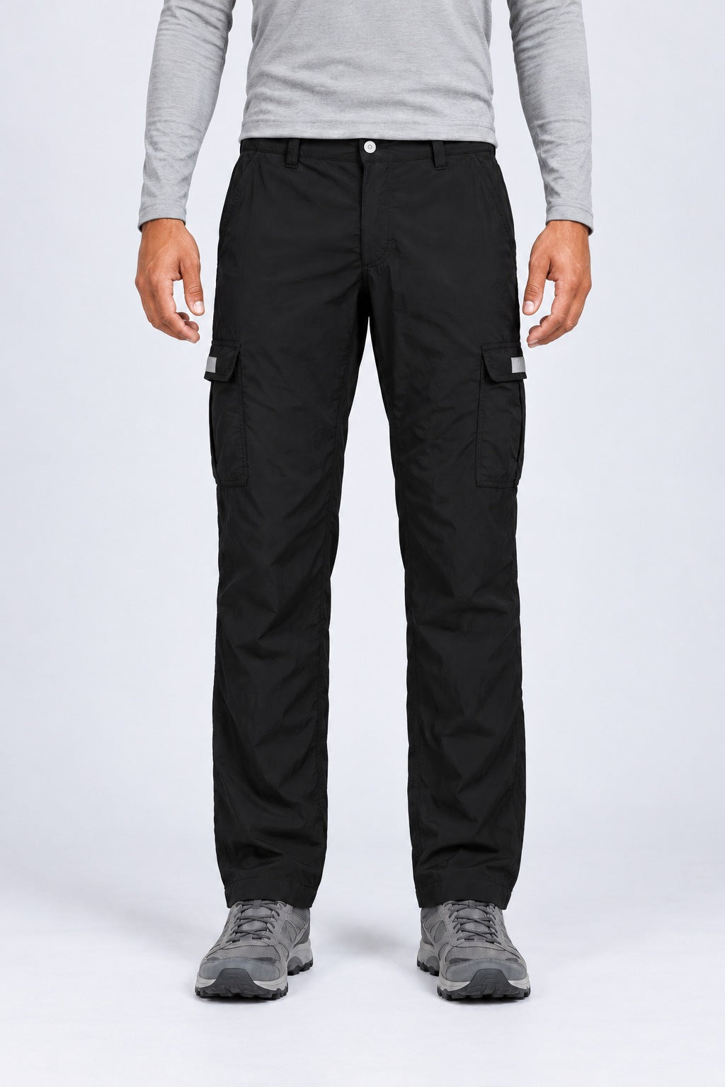 Calça Explorer Masculina com Elastano – Preto – de frente, do peito aos pés