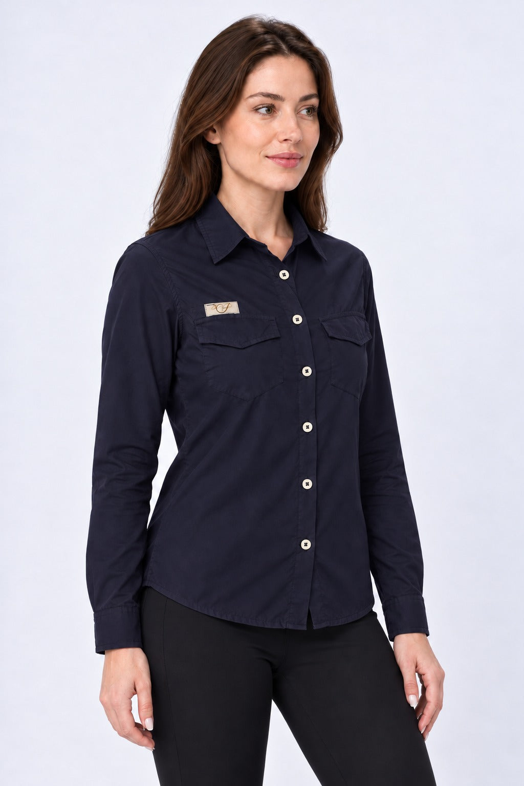 Camisa Adventure Feminina Manga Longa – Marinho – frente