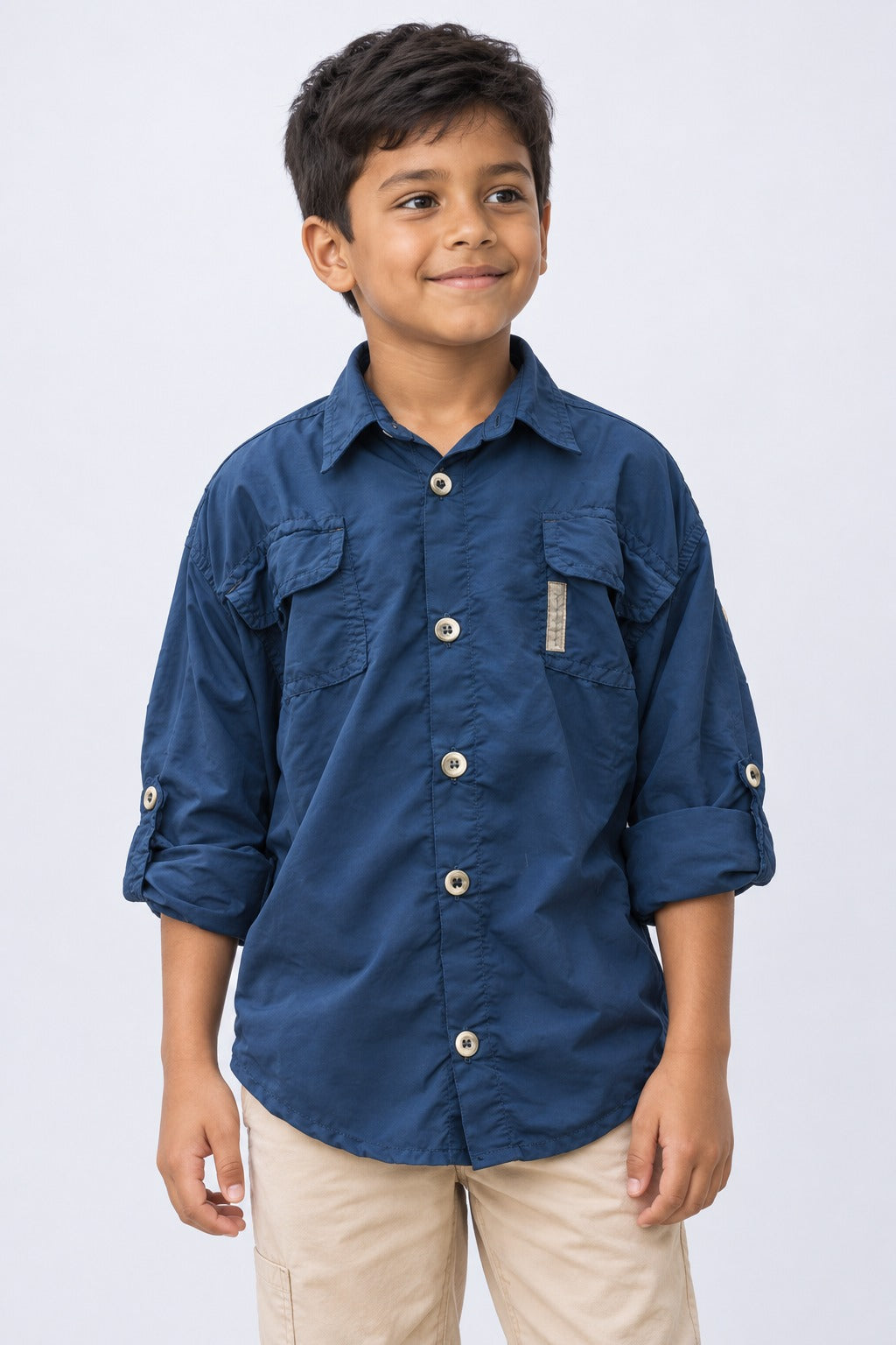 Camisa Adventure Infantil Manga Longa – Marinho – frente