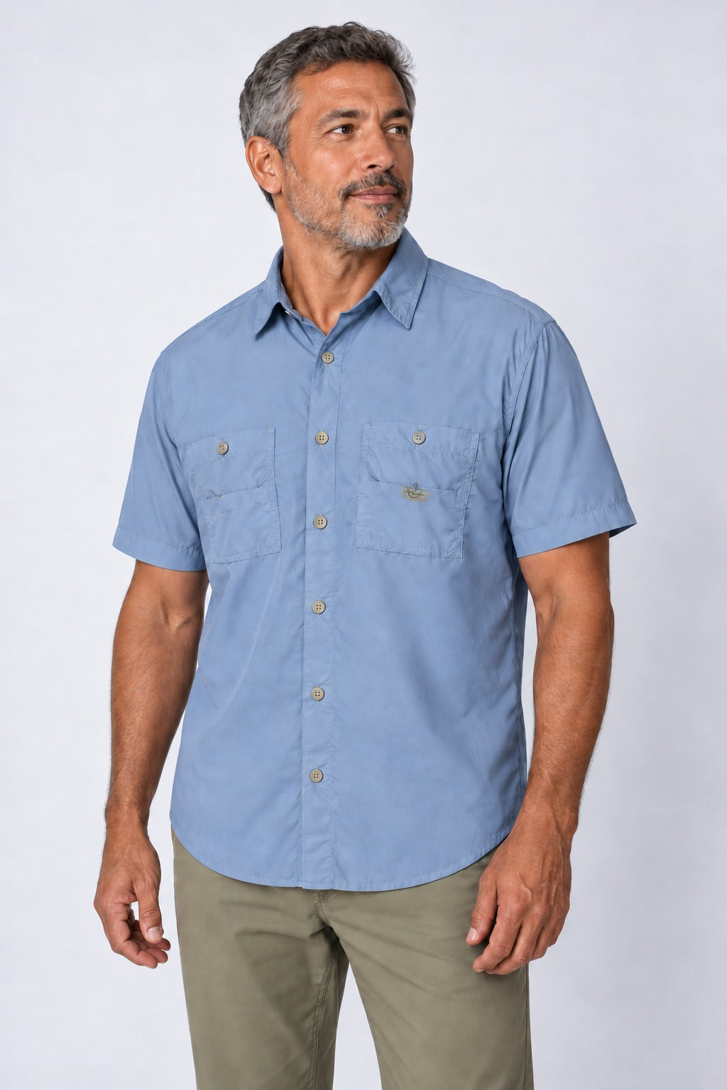 Camisa Adventure Masculina Manga Curta – Lavanda – frente