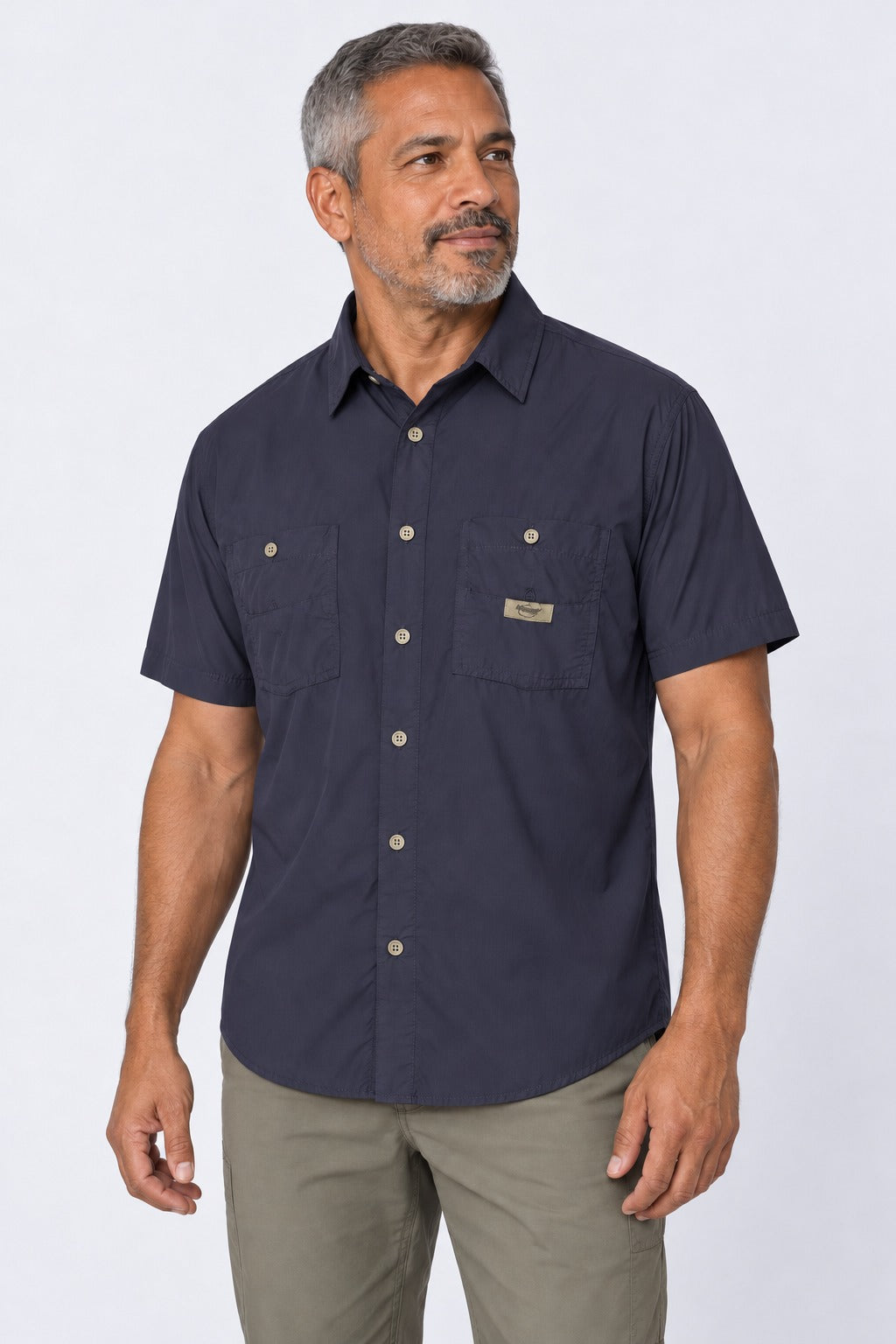 Camisa Adventure Masculina Manga Curta – Marinho – frente