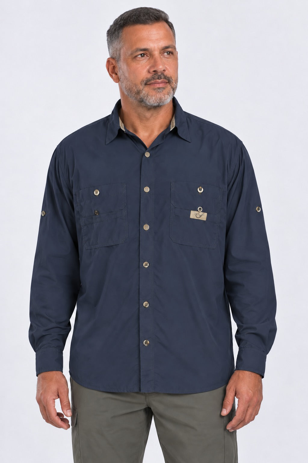 Camisa Adventure Masculina Manga Longa – Marinho – frente