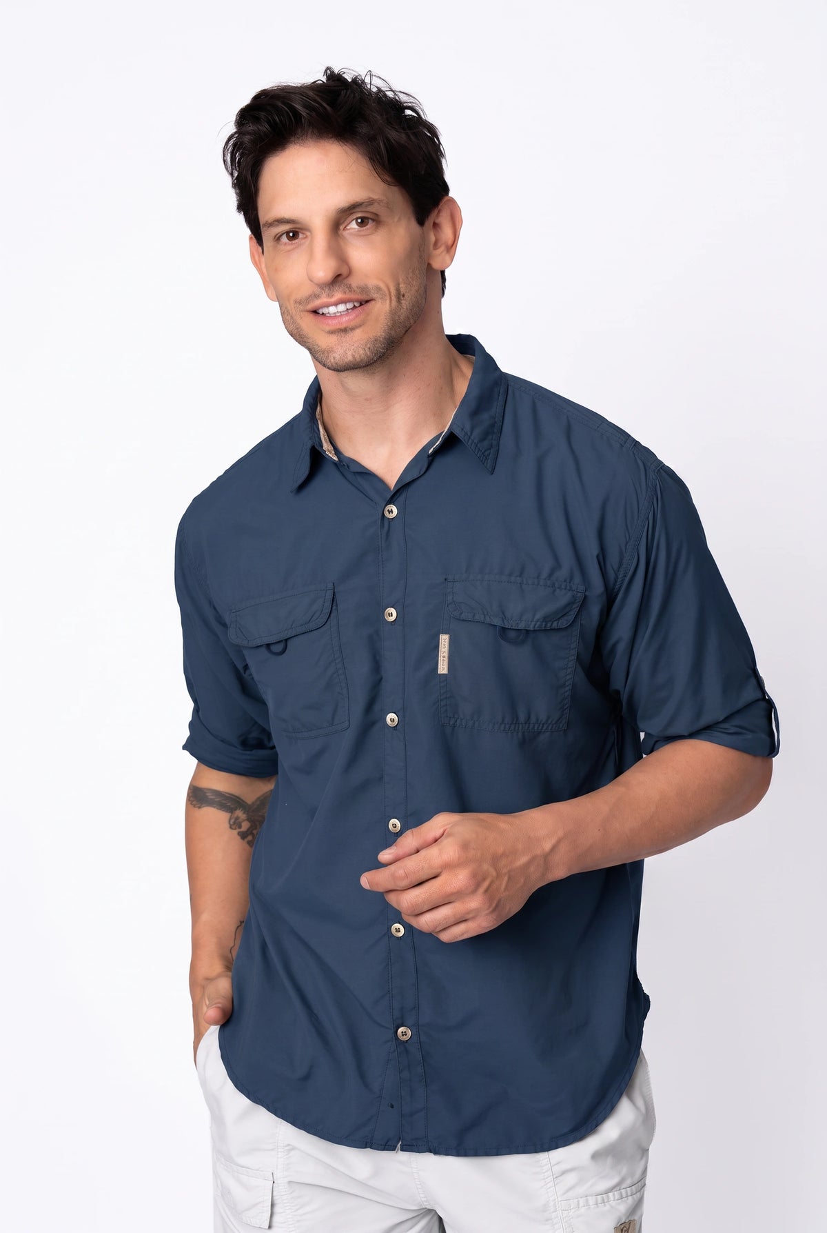 Camisa Crisis Masculina – Azul Marinho – foto 8