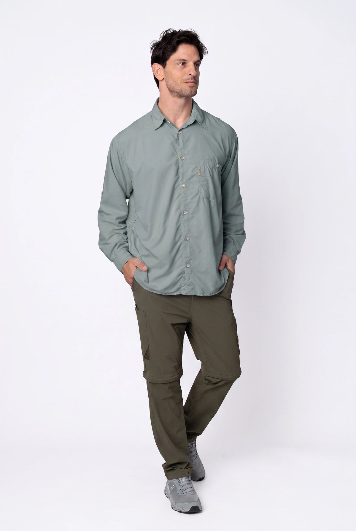 Camisa Pow Masculina – Verde Acinzentado – foto 6