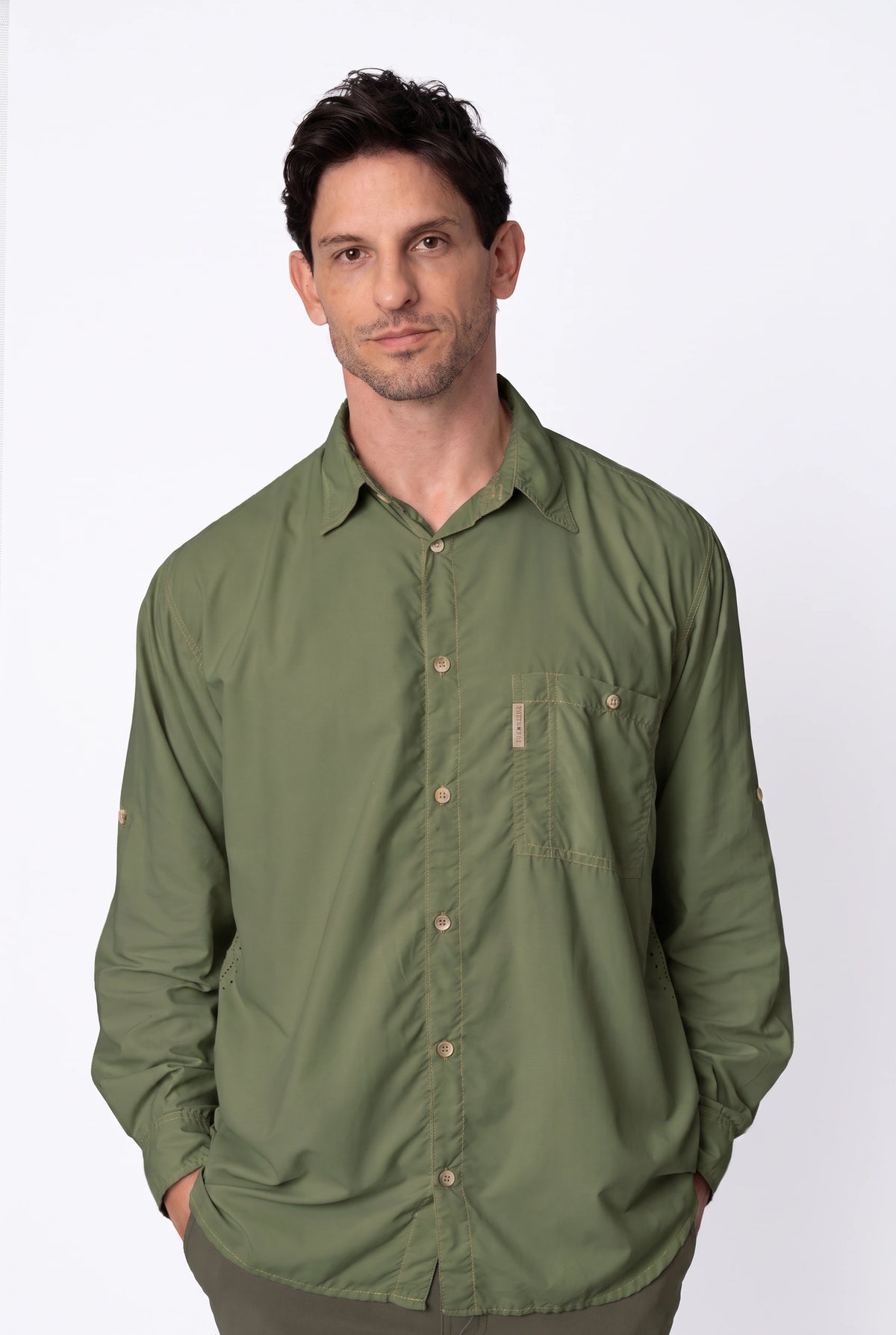 Camisa Pow Masculina – Verde Militar – foto 2
