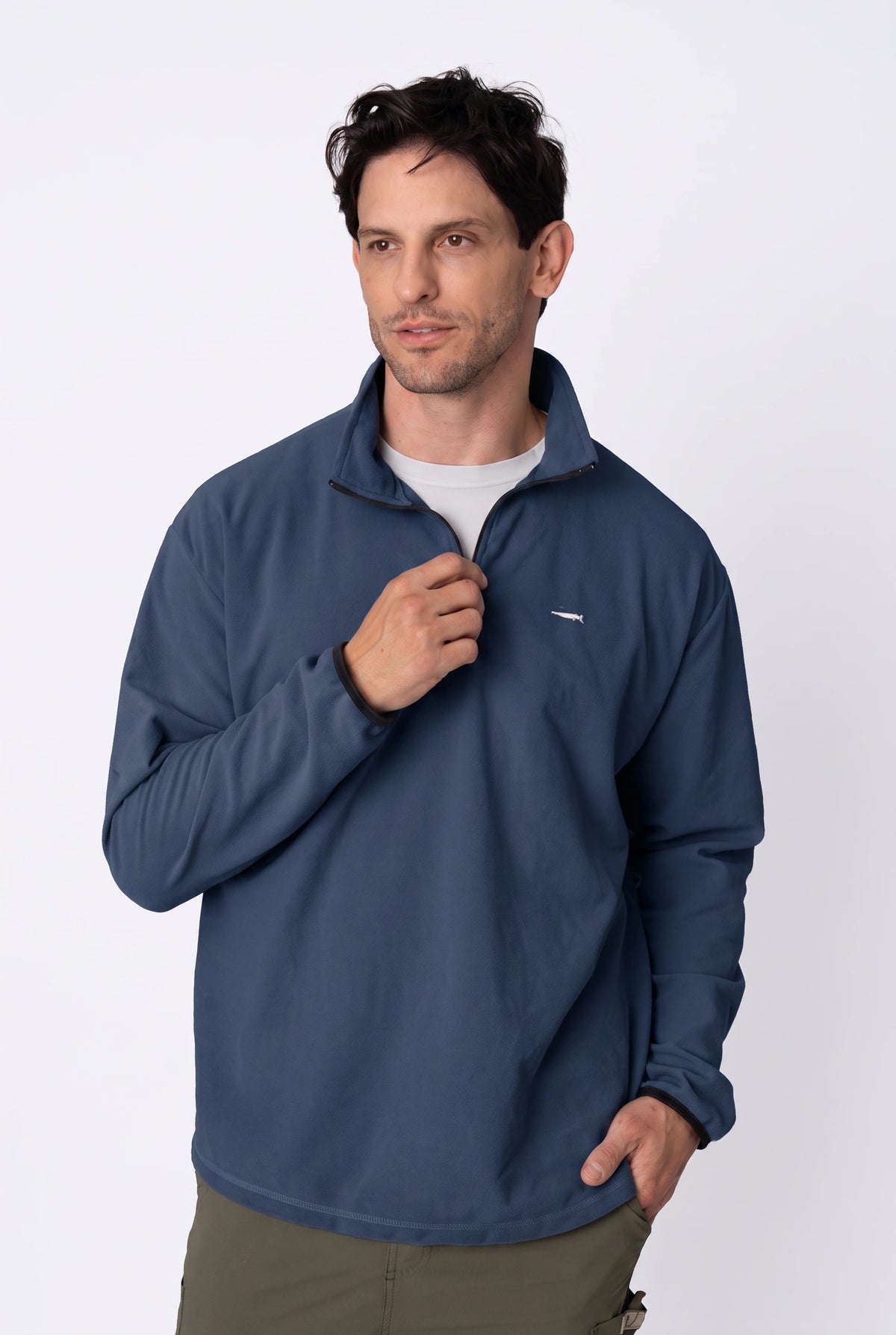 Camiseta Conforto Absoluto Fleece Masculina – Azul Marinho – foto 3