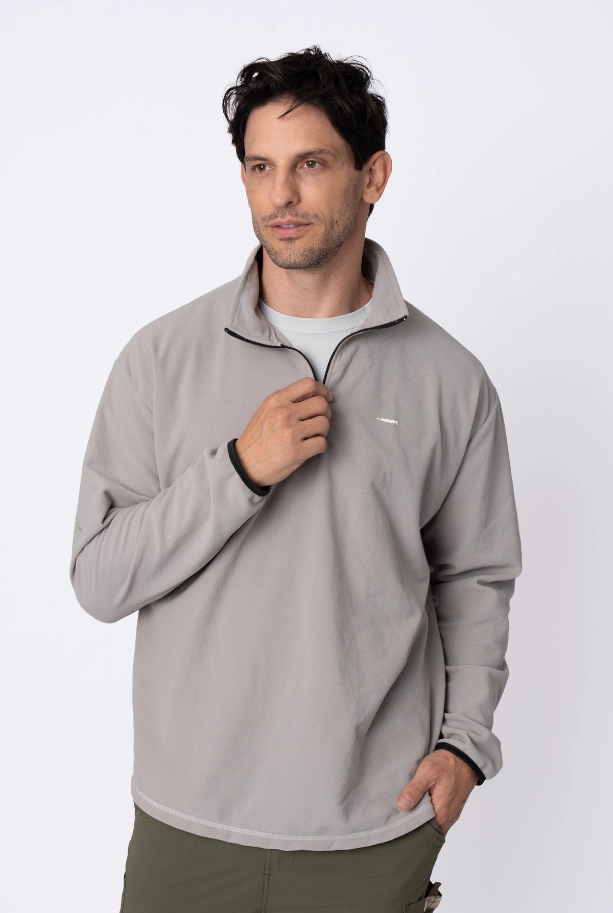 Camiseta Conforto Absoluto Fleece Masculina – Cinza Claro – foto 4
