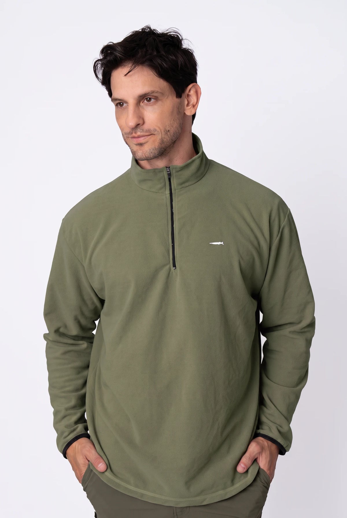 Camiseta Conforto Absoluto Fleece Masculina – Verde Militar – foto 4