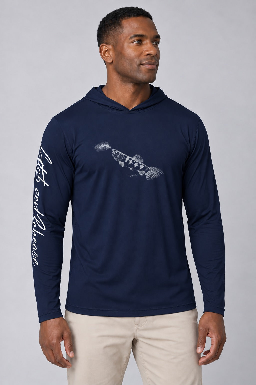 Camiseta Performance Masculina – Traíra Marinho – frente