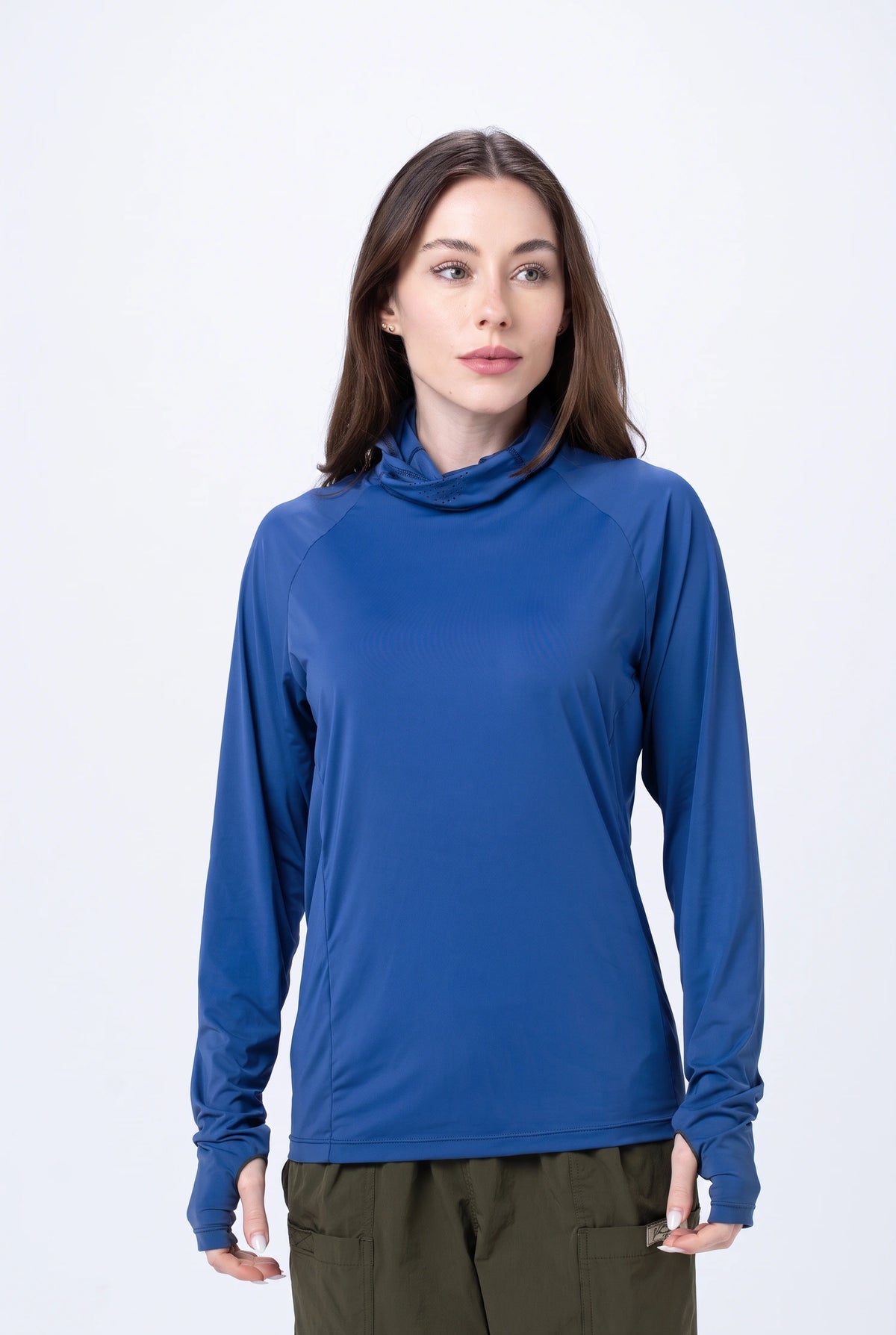 Camiseta Térmica Feminina Gola Alta – Azul Royal – foto 4
