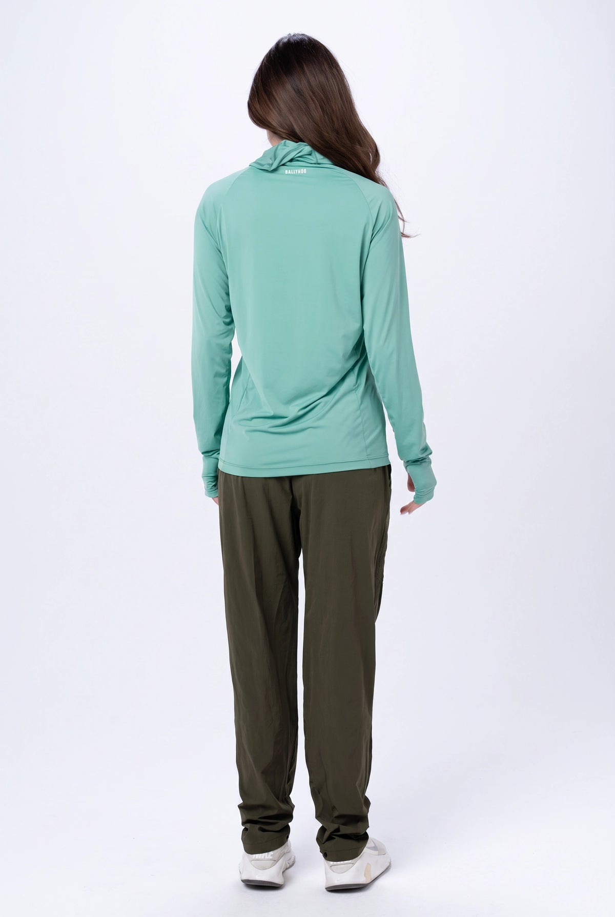 Camiseta Térmica Feminina Gola Alta – Verde Água – foto 4
