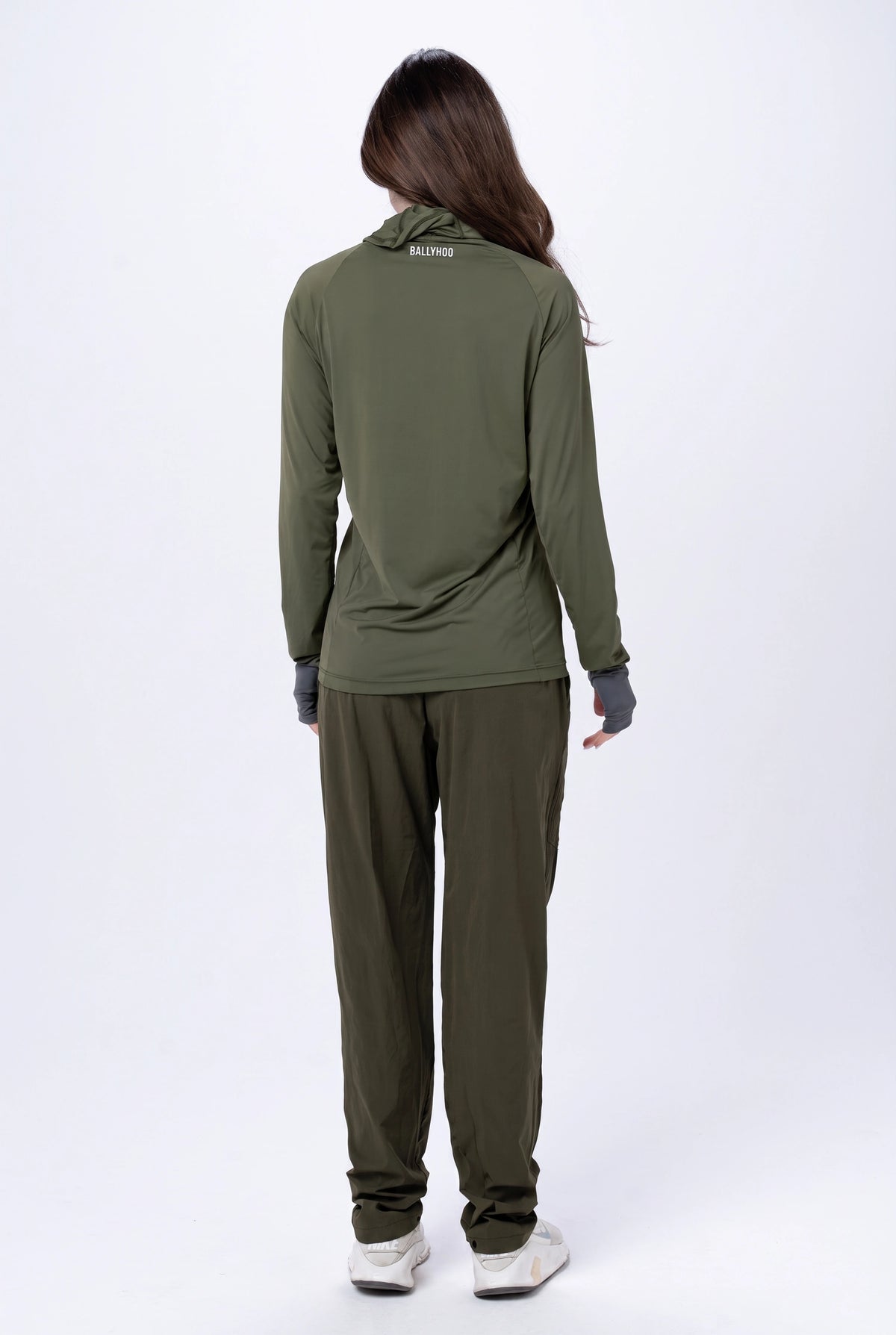 Camiseta Térmica Feminina Gola Alta – Verde Militar – foto 3