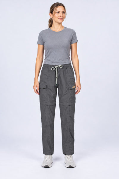Calça Bermuda Explorer Feminina – Cinza Novo – corpo inteiro