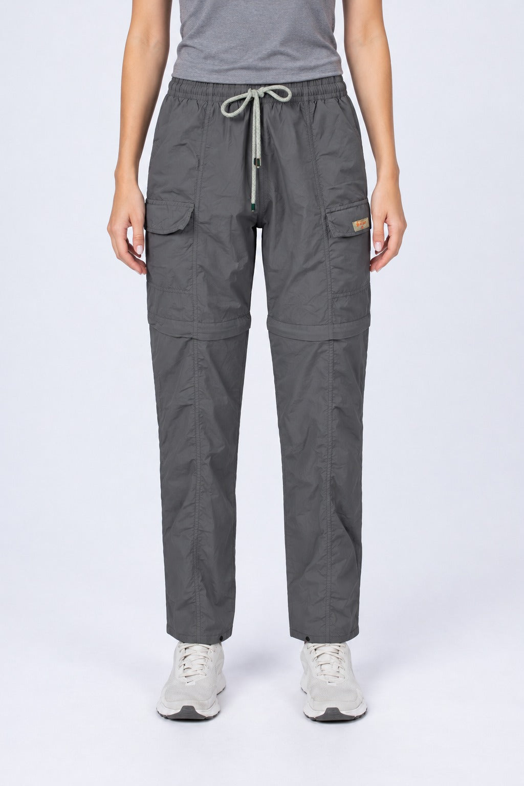 Calça Bermuda Explorer Feminina – Cinza Novo – frente