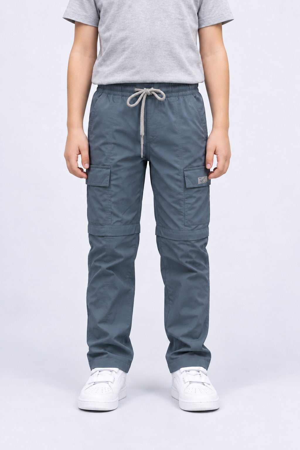 Calça Bermuda Explorer Infantil – Cinza – frente