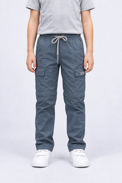 Calça Bermuda Explorer Infantil – Cinza – frente