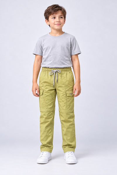 Calça Bermuda Explorer Infantil – Kaki – corpo inteiro