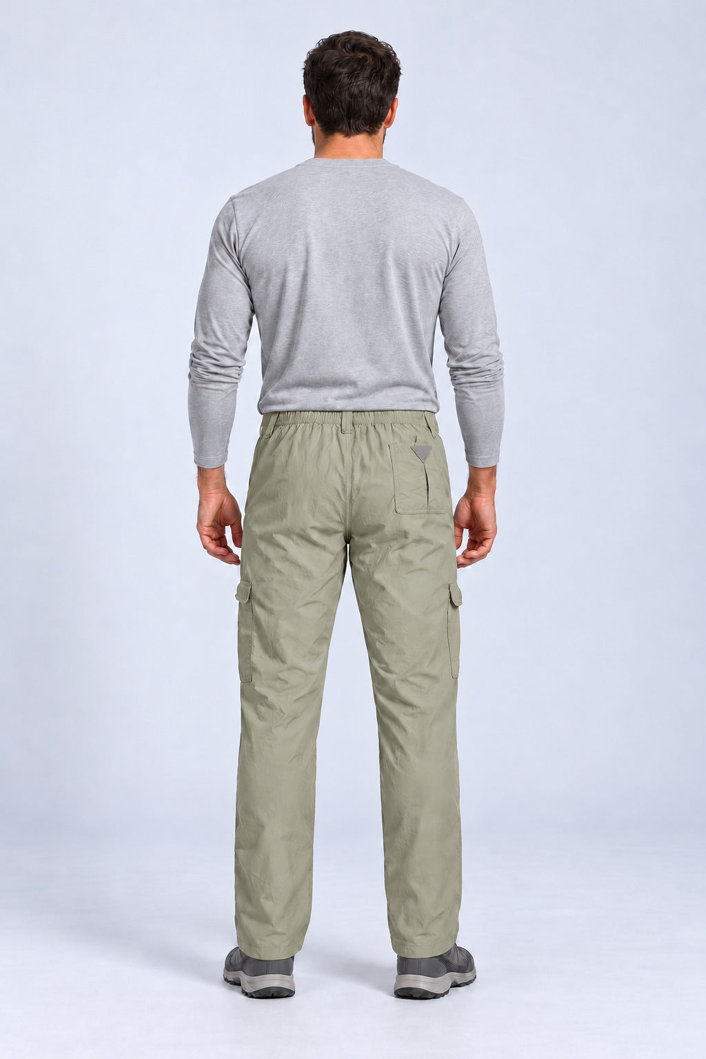 Calça Explorer Masculina com Elastano – Areia – corpo inteiro, de costas
