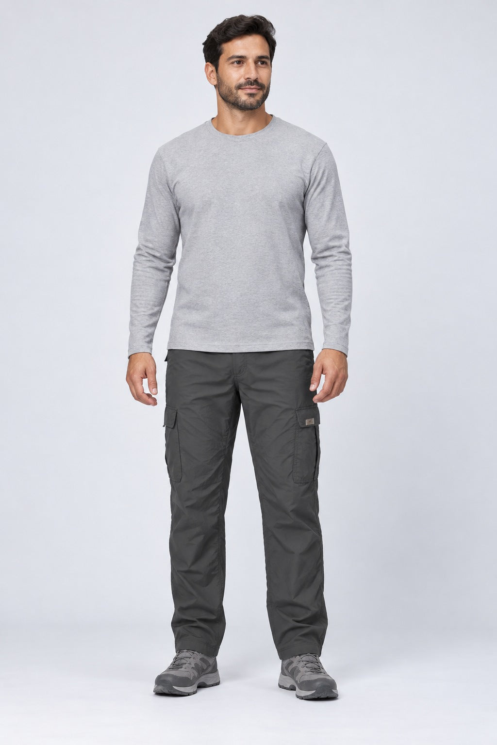 Calça Explorer Masculina com Elastano – Cinza – corpo inteiro, de frente