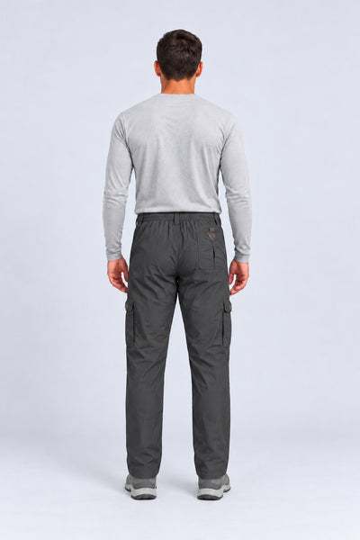Calça Explorer Masculina com Elastano – Cinza – corpo inteiro, de costas