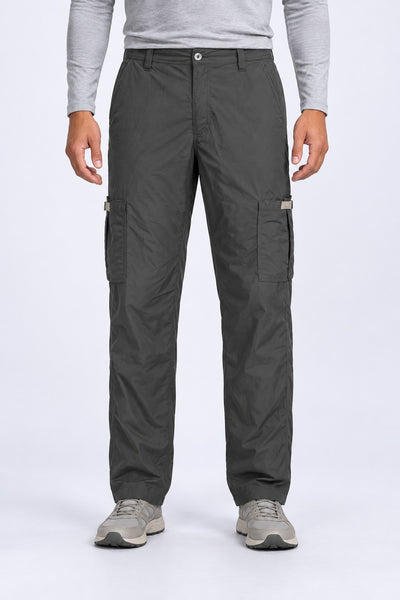 Calça Explorer Masculina com Elastano – Cinza – de frente, do peito aos pés