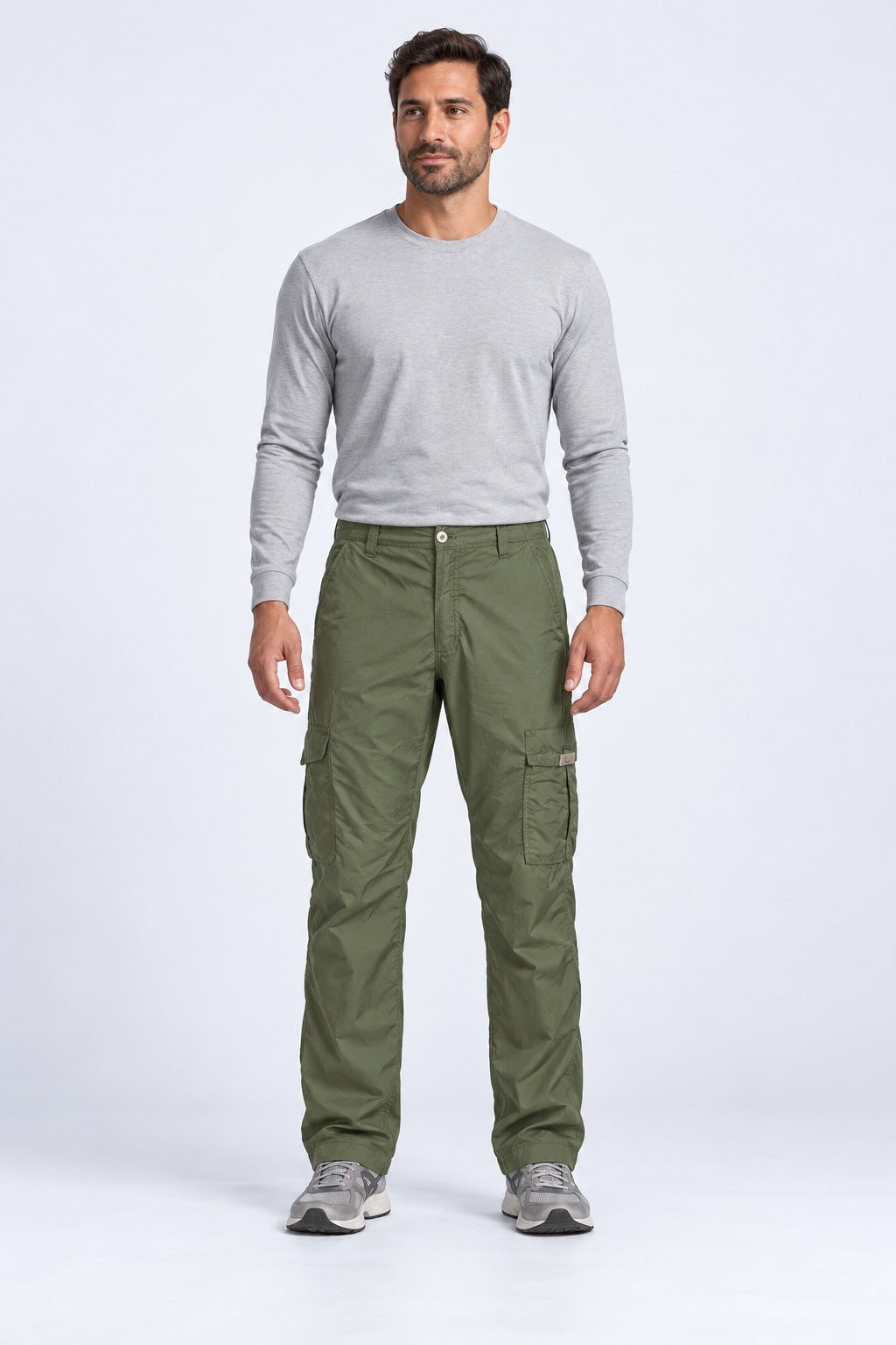 Calça Explorer Masculina com Elastano – Militar – corpo inteiro, de frente