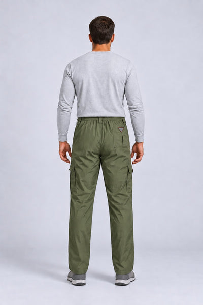 Calça Explorer Masculina com Elastano – Militar – corpo inteiro, de costas