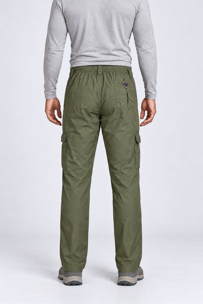Calça Explorer Masculina com Elastano – Militar – de costas, do peito aos pés