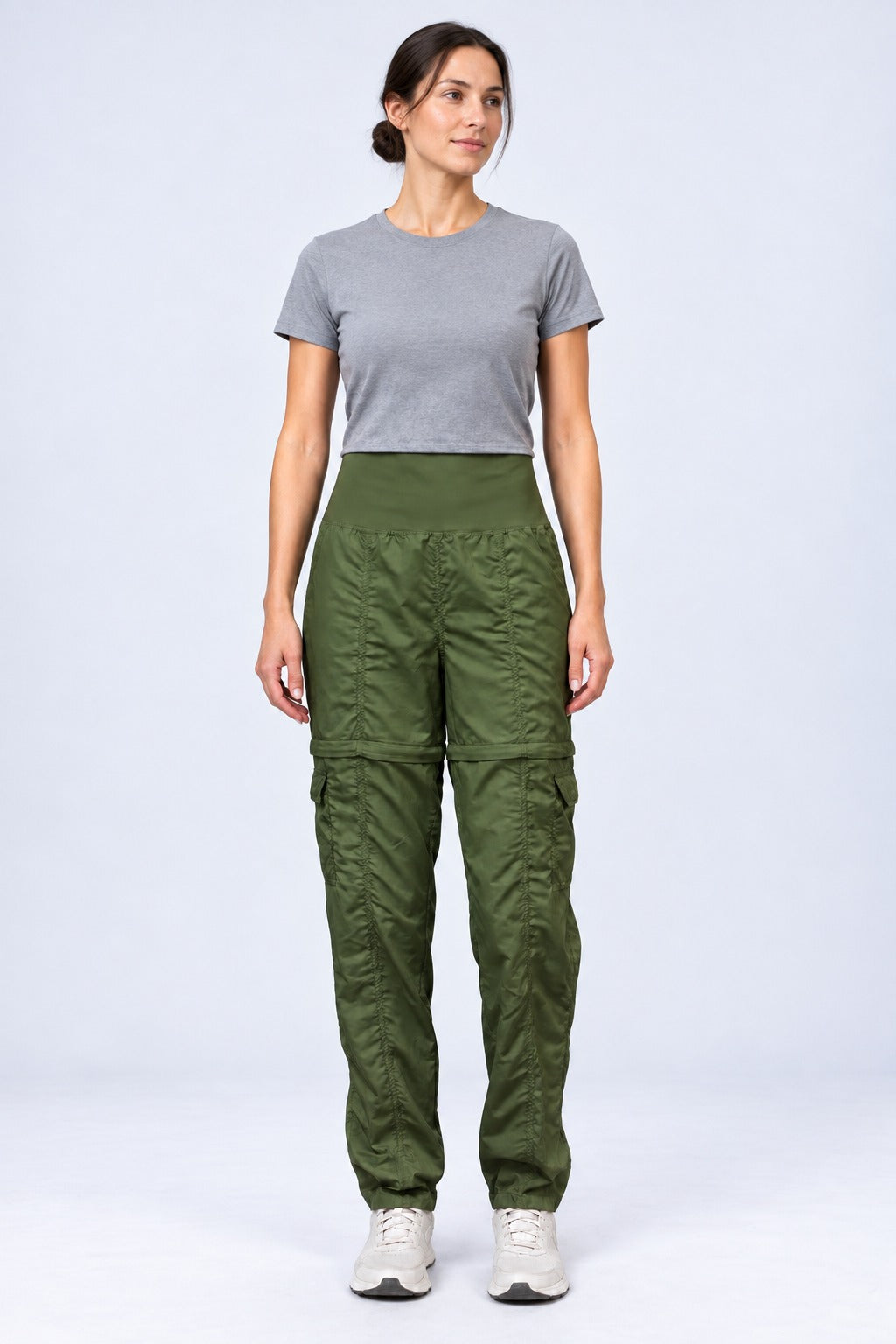 Calça Shorts Confort Feminina P roteção Solar Upf 50+ – Militar – corpo inteiro