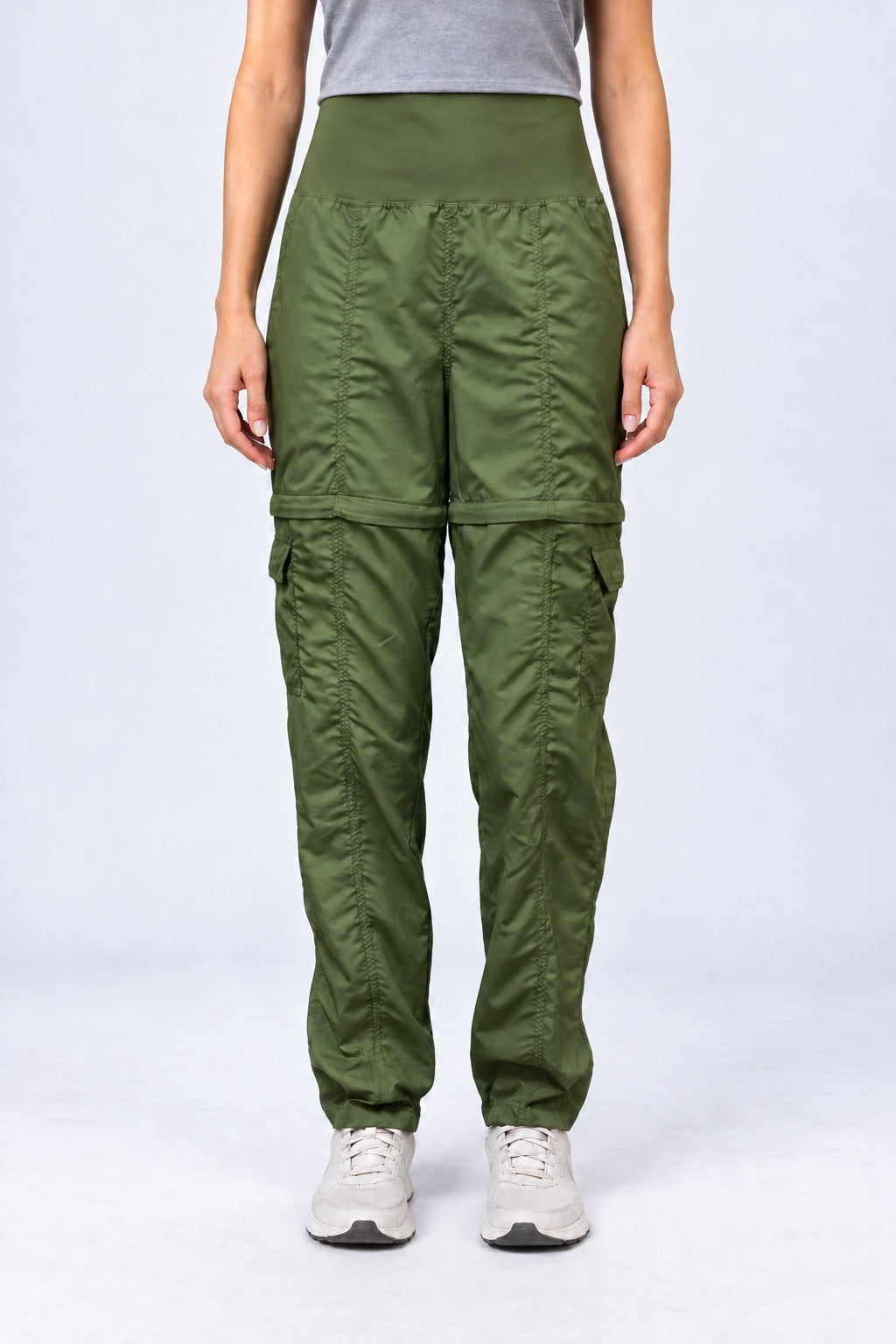 Calça Shorts Confort Feminina P roteção Solar Upf 50+ – Militar – frente