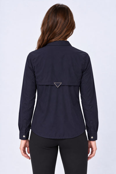 Camisa Adventure Feminina Manga Longa – Marinho – costas