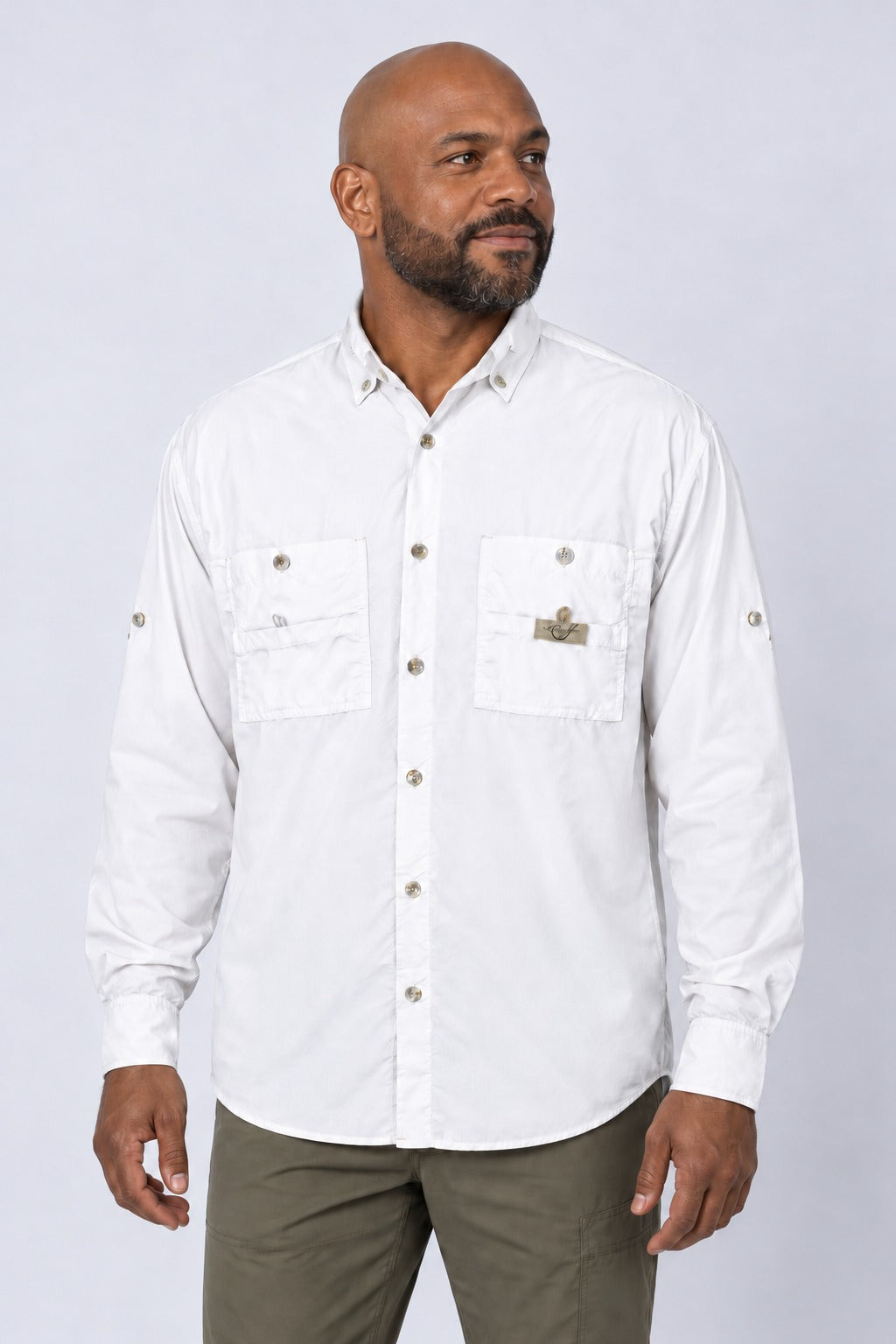 Camisa Adventure Masculina Manga Longa – Branco – frente