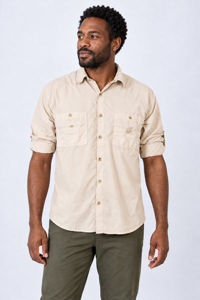 Camisa Adventure Masculina – Areia – frente