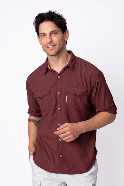 Camisa Crisis Masculina – Vinho – foto 6