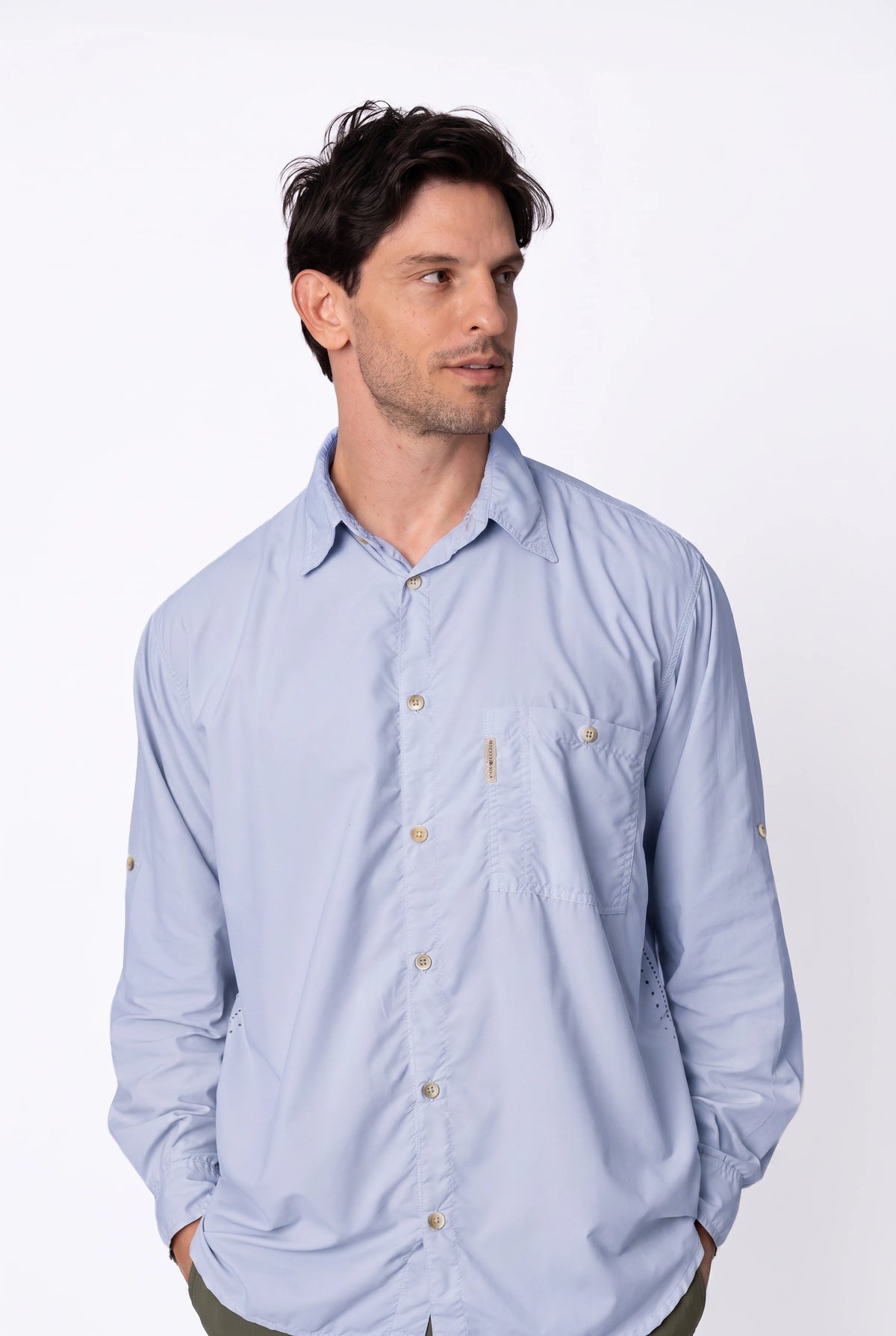 Camisa Pow Masculina – Azul Lavanda – foto 4