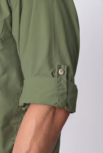 Camisa Pow Masculina – Verde Militar – foto 5