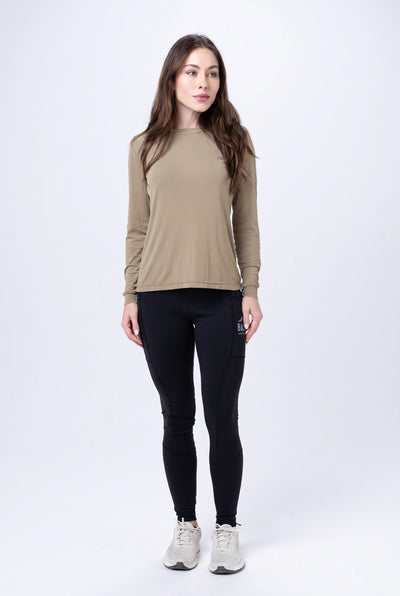 Camiseta Catch Release Feminina Manga Longa – Bege – foto 3