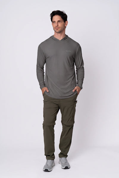 Camiseta Catch Release Masculina com Capuz – Cinza Escuro – foto 3