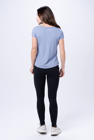 Camiseta Feminina Manga Curta – Azul Lavanda – foto 3