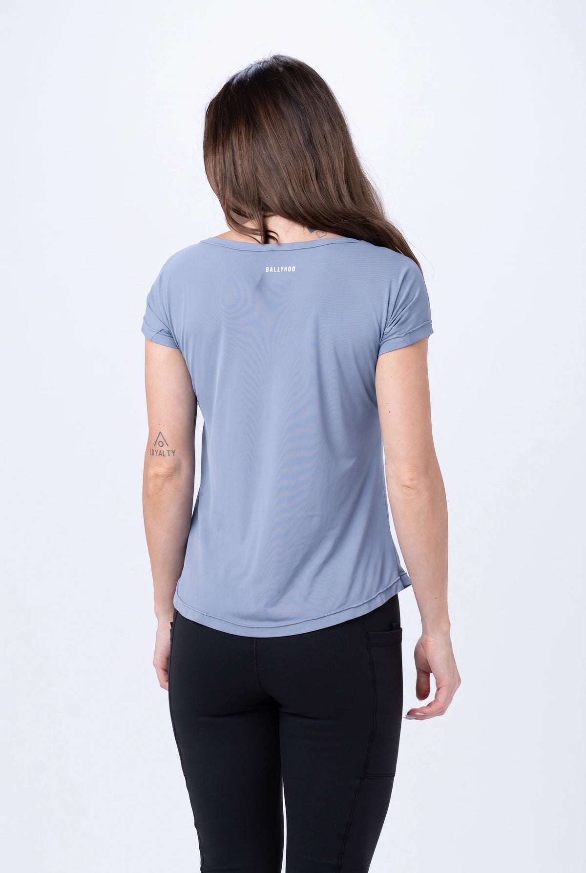 Camiseta Feminina Manga Curta – Azul Lavanda – foto 4