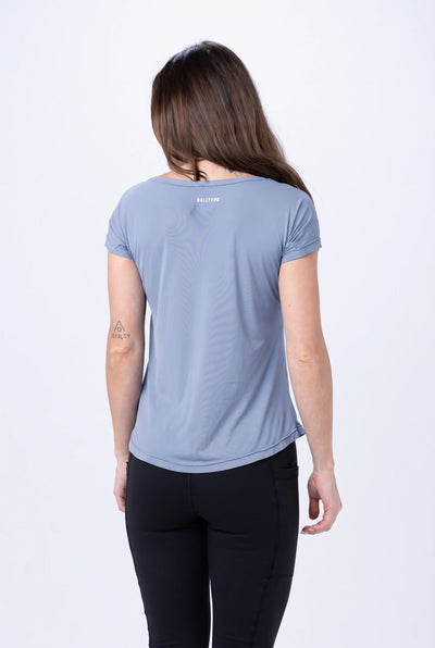 Camiseta Feminina Manga Curta – Azul Lavanda – foto 4