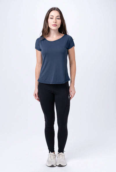 Camiseta Feminina Manga Curta – Azul Marinho – foto 1