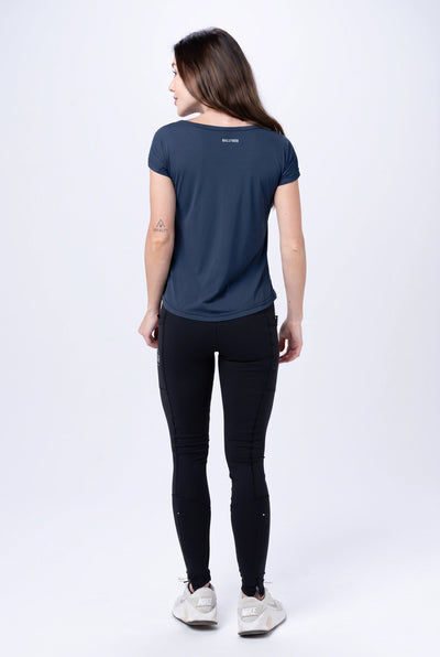 Camiseta Feminina Manga Curta – Azul Marinho – foto 2
