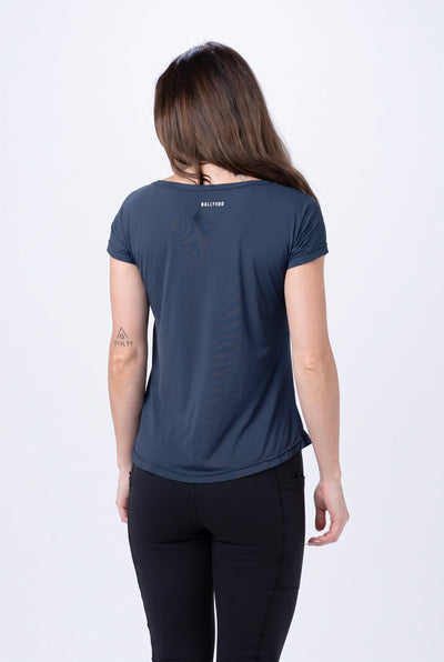 Camiseta Feminina Manga Curta – Azul Marinho – foto 4
