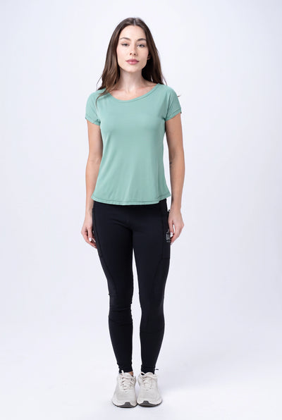 Camiseta Feminina Manga Curta – Verde Água – foto 1