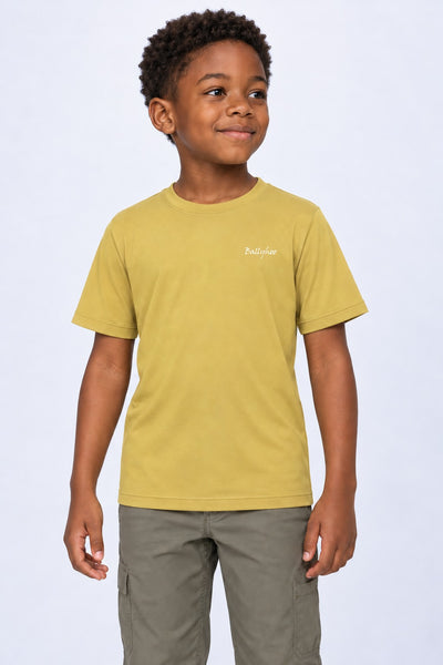 Camiseta Performance Infantil Manga Curta – Bege – frente